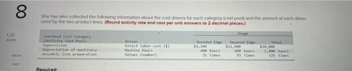 790 Machining 353,260 Machine hours 7.630 Setups 100, 500 Humber of setup