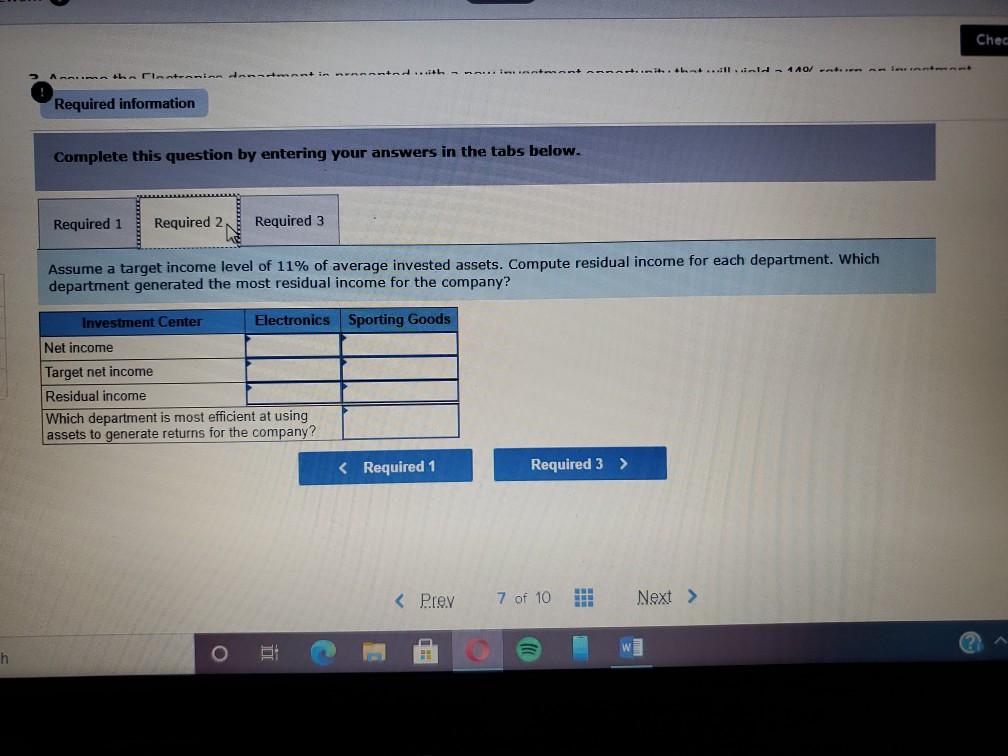 a retailer of consumer goods, provides the following information on two of