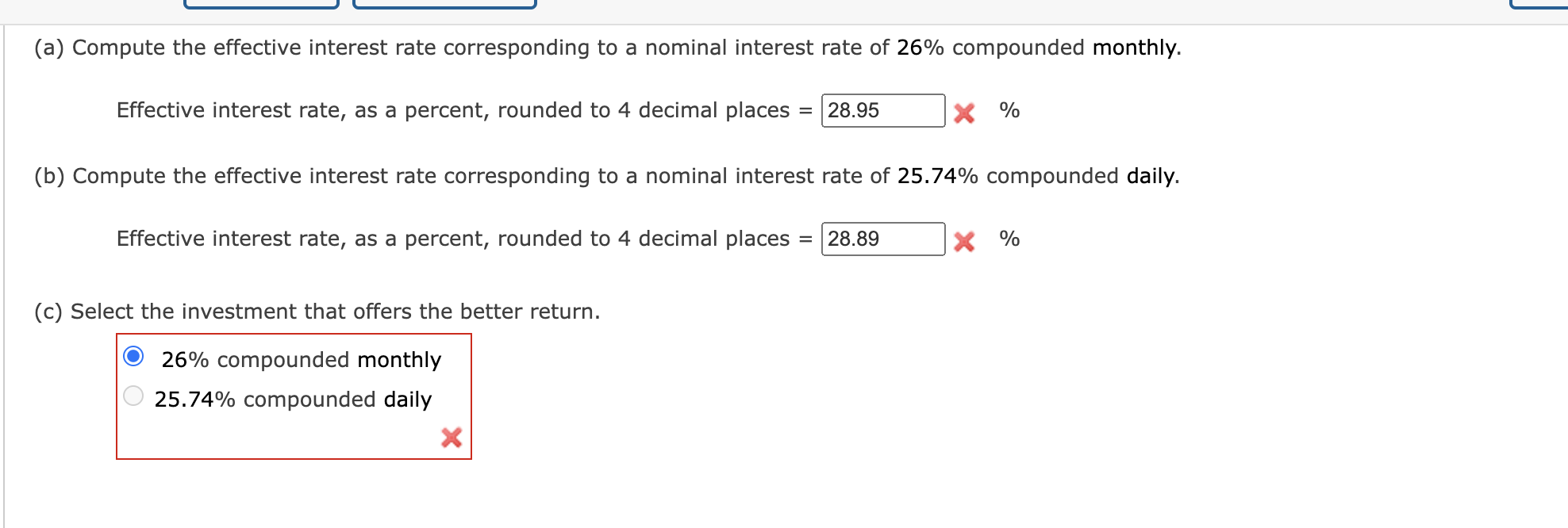 (a) Compute the effective interest rate corresponding to a nominal interest