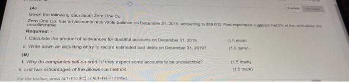  (A) Given the following data about Zero One Co. Zero One