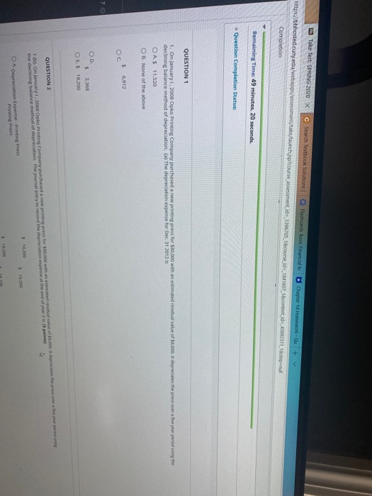  Take Test: SPRING 2020 X C Search Textbook Solutions https/hosted.cuny.edu/webapps/assessmen Completion