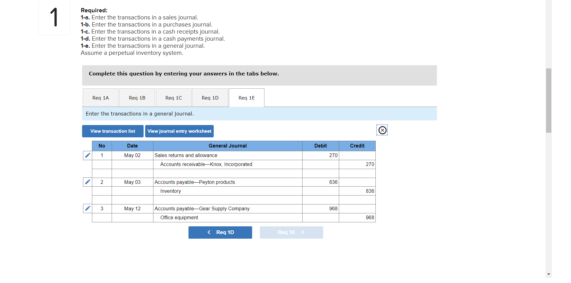 end of April, and its ledgers show April 30 balances. During your