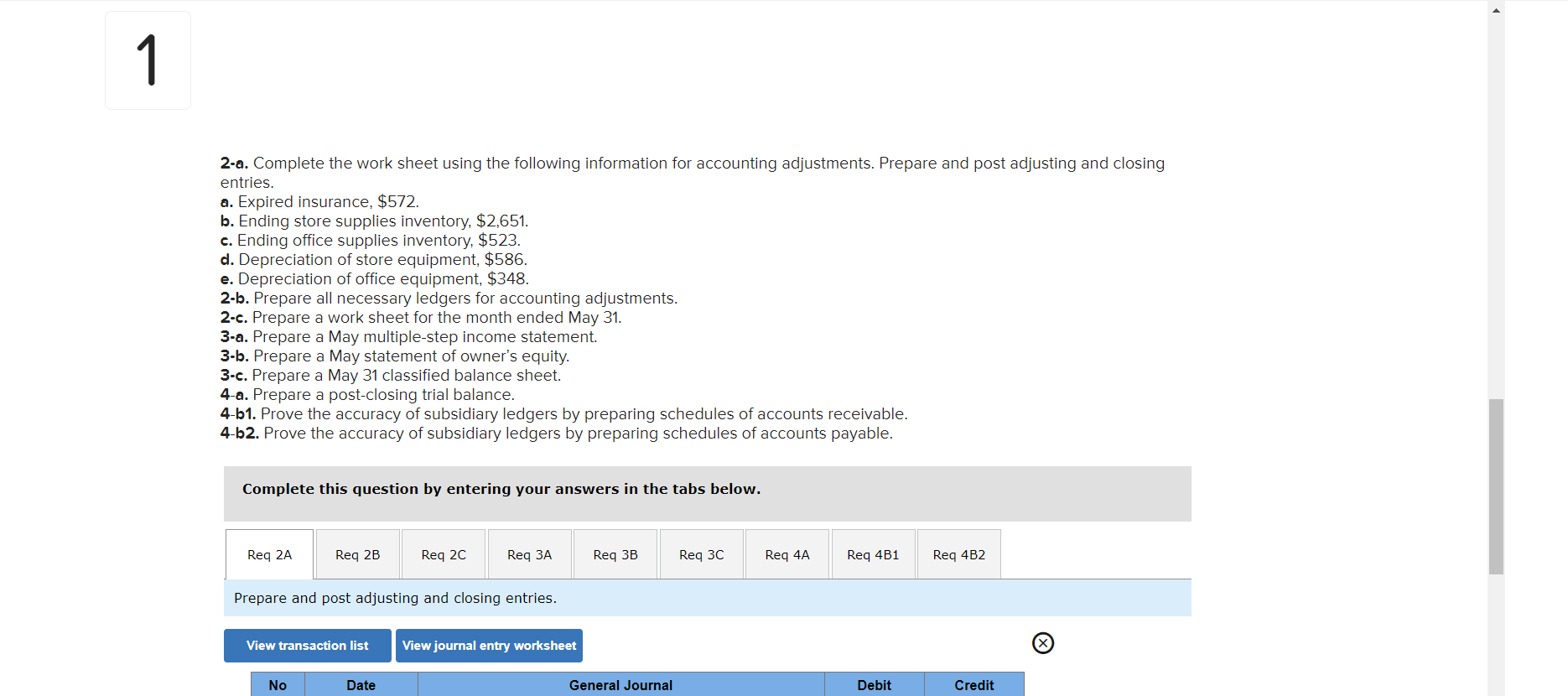 first month on the job, the company experiences the following transactions and
