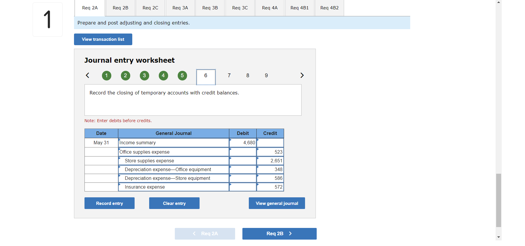 Hensel Company, Invoice Number 8785, for $8,000 (cost is $6,000). May 2