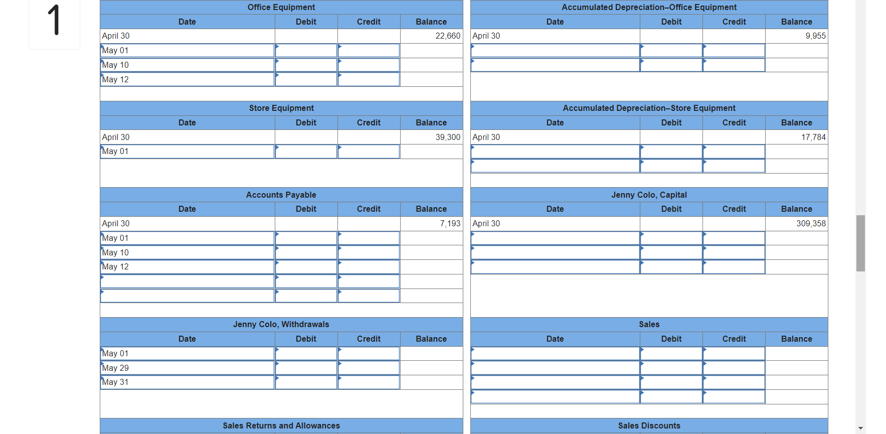 by that amount. May 4 Purchased the following on credit from Gear