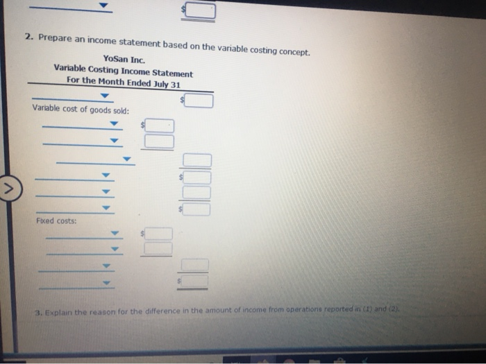 of which 8.000 were sold Operating data for the month are sum