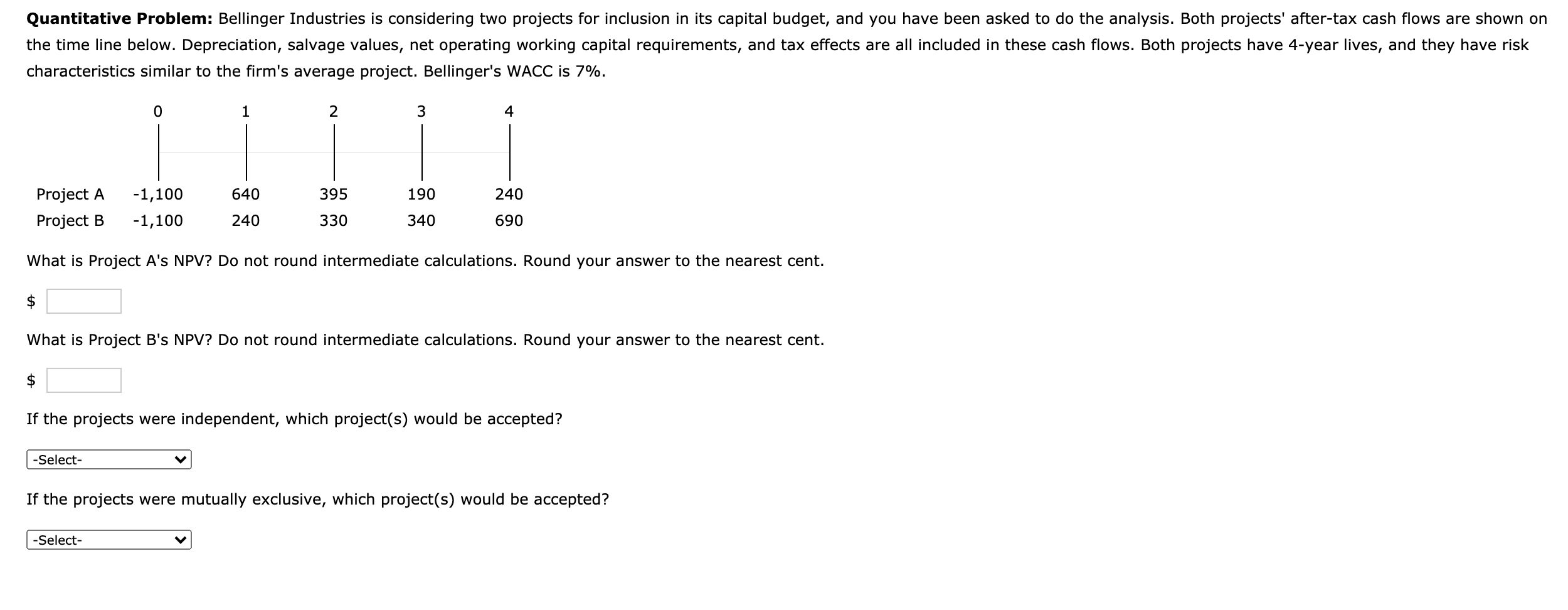  ON the select questions both options are the same pull down.