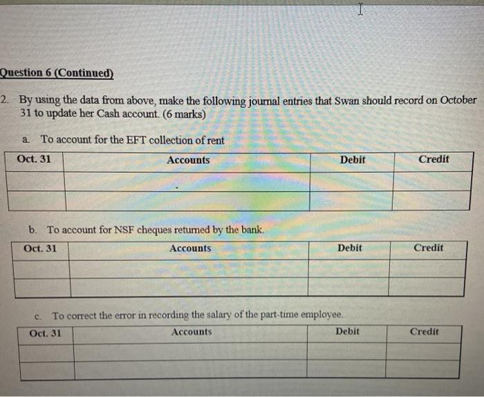 four video rental stores. She has just received the monthly bank statement