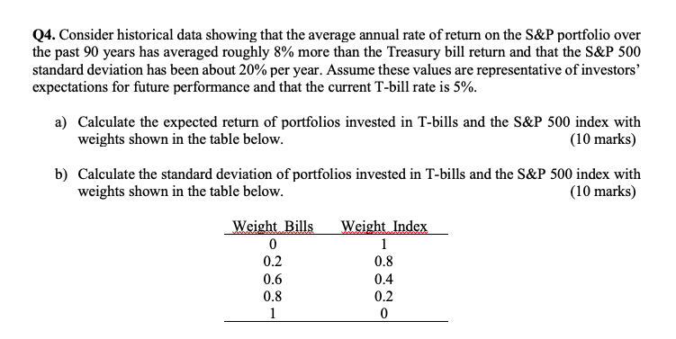  Q4. Consider historical data showing that the average annual rate of