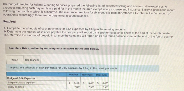 balance equal to 10 percent of the following month's cost of goods