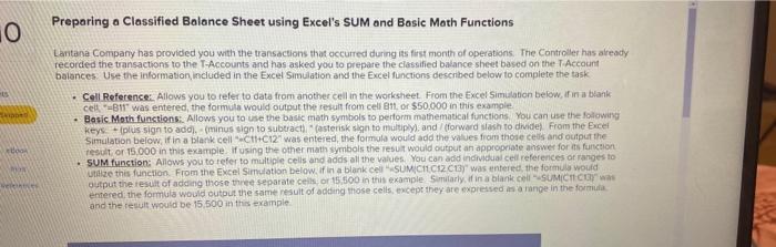  Preparing a Classified Balance Sheet using Excel's SUM and Basic Math