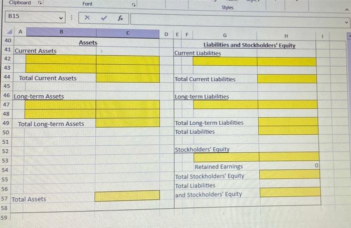 the Excel Simulation and the Excel functions described below to complete the