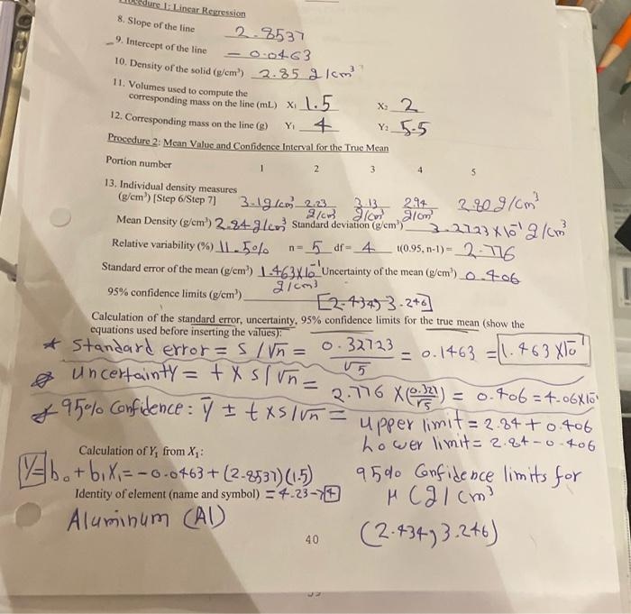 QUESTIONS 1. Estimate the uncertainty in your individual mass and volume measurements