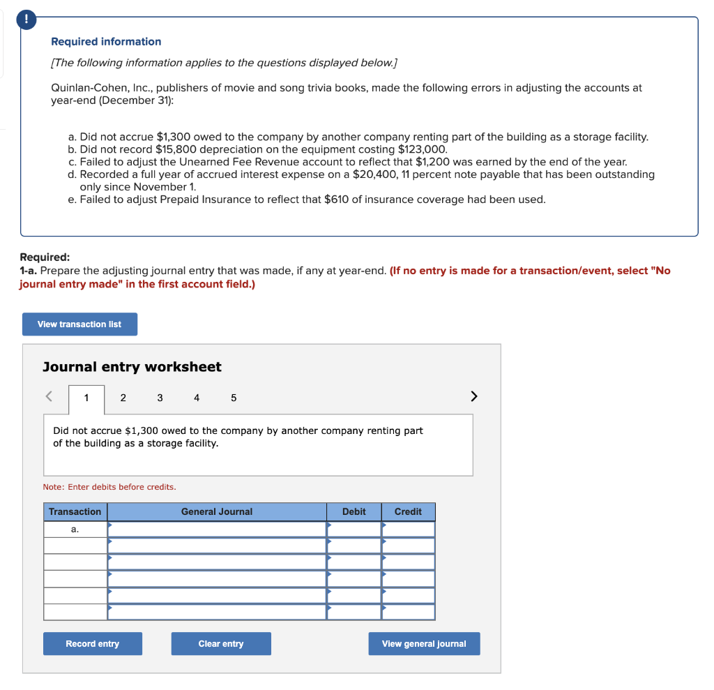 Question 1a: Question 1b: Question 2: Full options for General Journal are: