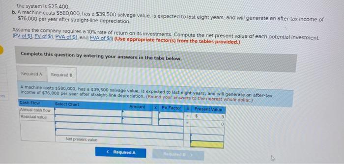 to cost $630,000 and have a useful life of six years. The