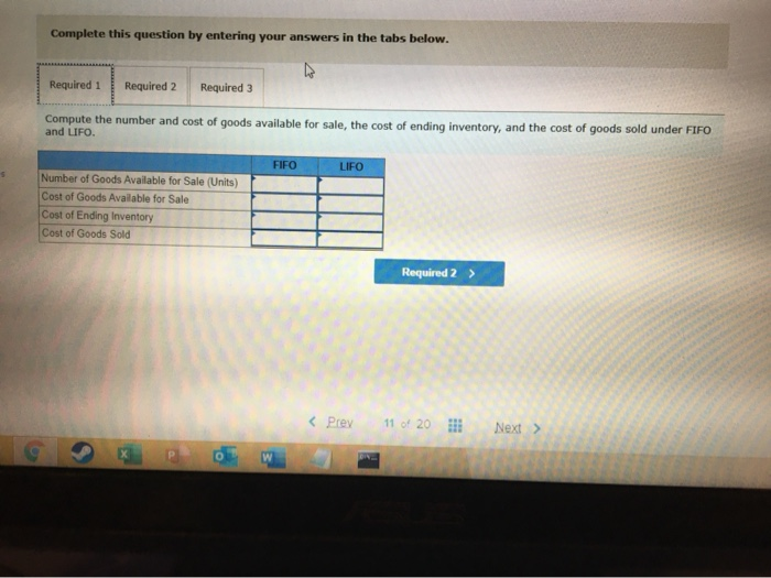 the following: Inventory, December 31, using FIFO -44 Units @ $19 -