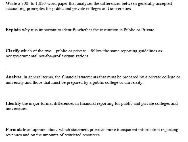 Write a 700- to 1,050-word paper that analyzes the differences between