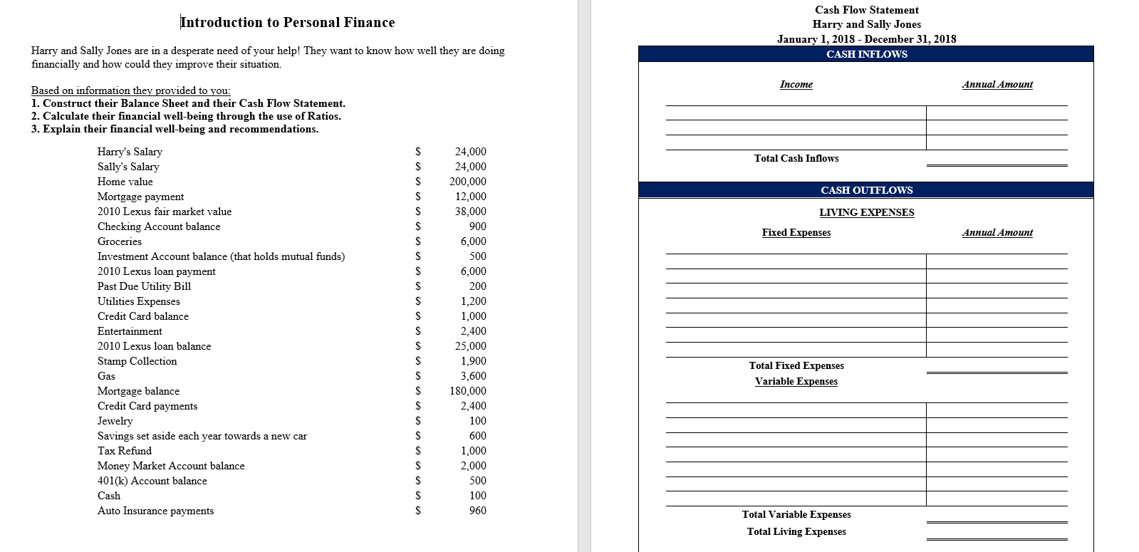 QUESTION: 1. How do I solve for the ratios? I am