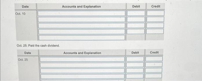 ,000 shares of Oct. 9 Issued 18,000 shares of common stock for