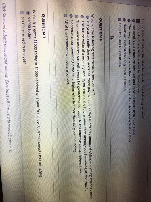  A bond is most likely to be called for which of