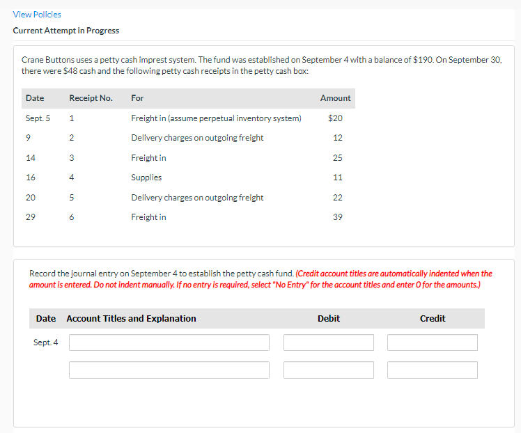  View Policies Current Attempt in Progress Crane Buttons uses a petty