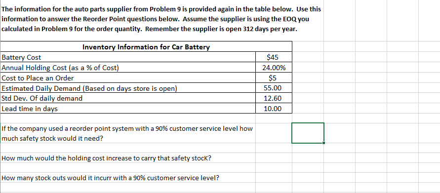 Please show how you got your answer. The information for the