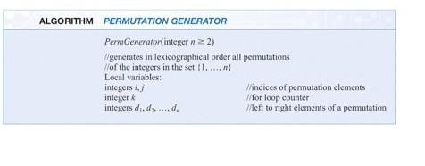 Generator Take a look at the algorithm Permutation Generator given in the