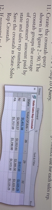 I need help creating a cross tab query Walt uue for each
