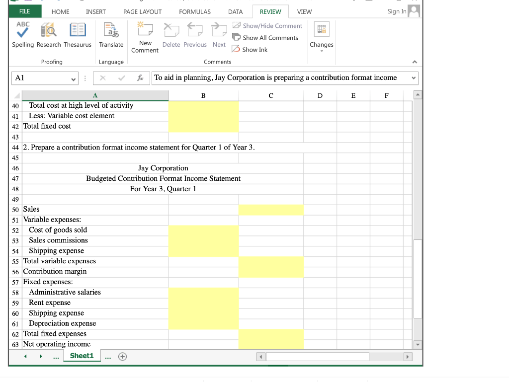 you to prepare a contribution format income statement. Use the information included