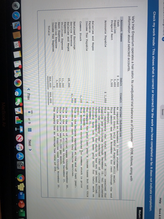  Saved Help Save & E Check my work mode : This