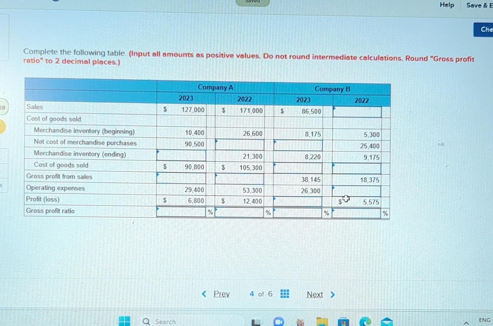 Complete the following table. (Input all amounts as positive values. Do
