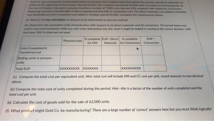 4 Got a hat were costs added that the process and direct