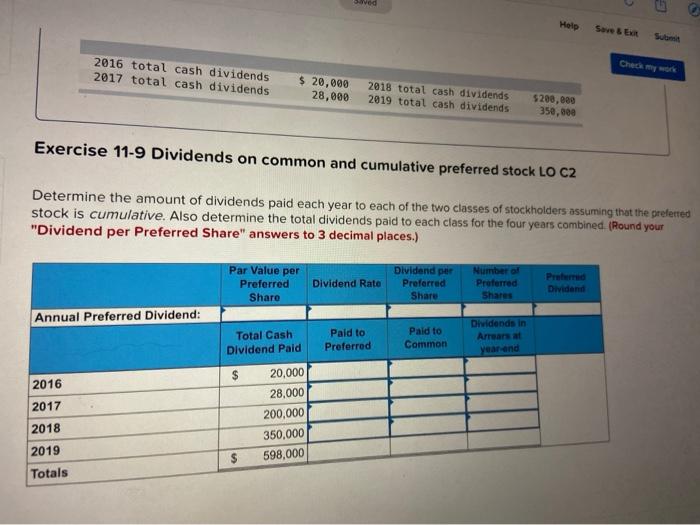 information for the Exercises below. [The following information applies to the questions