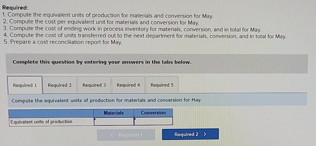 costing system. It manufactures a caulking compound that goes through three processing