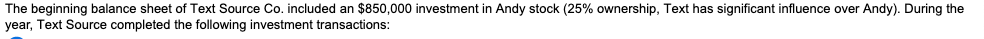 !!!!!!! PLEASE ANSWER ALL PARTS !!!!!!! The beginning balance sheet of Text