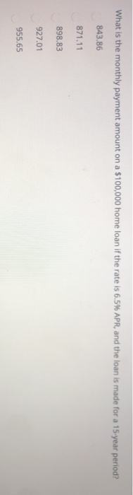 this fully amortizing loan: $200,000 borrowed for 23 years at 6% APR