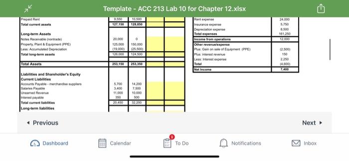- Chapter 12 Statement of Cash Flows Name Instructions: 1. Calculate the