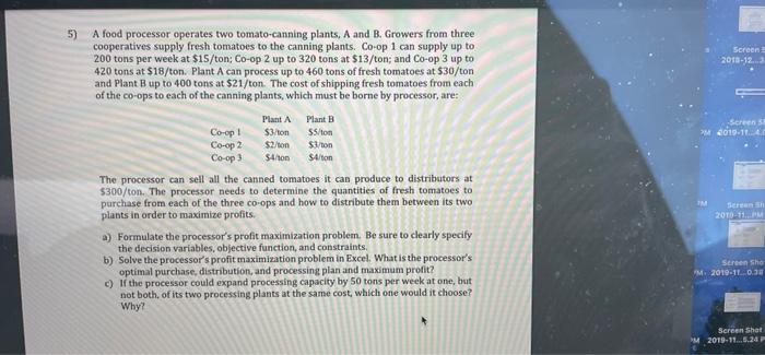  5) Screen 2018-12 Screen 2019-11 A food processor operates two tomato-canning