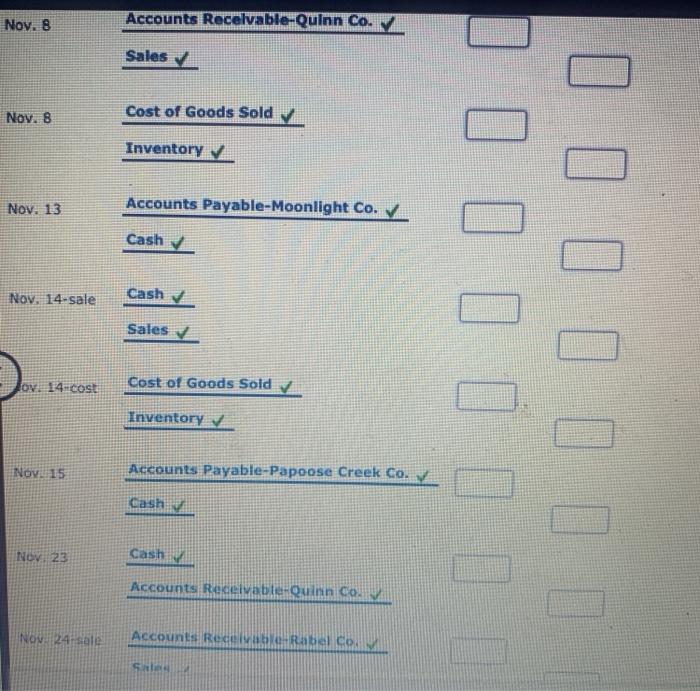 from among the transactions completed by Babcock Company during November of the