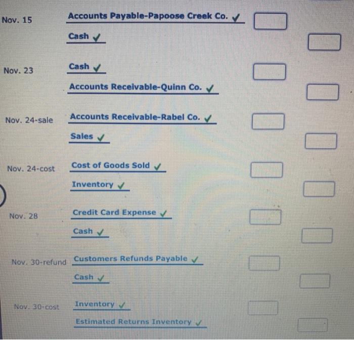 current year: Nov. 3. Purchased merchandise on account from Moonlight Co., list