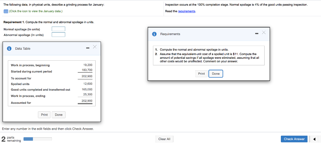The following data, in physical units, describe a grinding process for