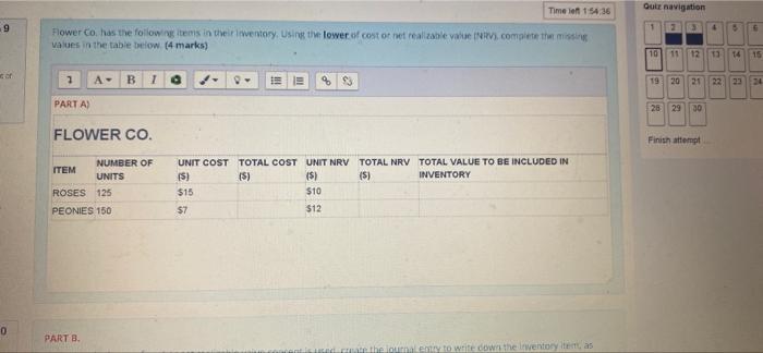  Timele 1 54.36 Que navigation 9 1 2 Flower Co. has