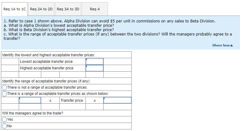 q-2 Problem 11-25 (Algo) Basic Transfer Pricing [LO11-3] Alpha and Beta are