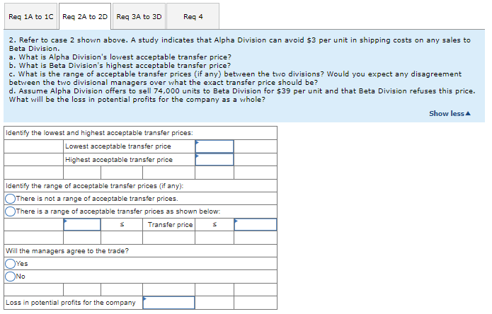 divisions within the same company. The managers of both divisions are evaluated