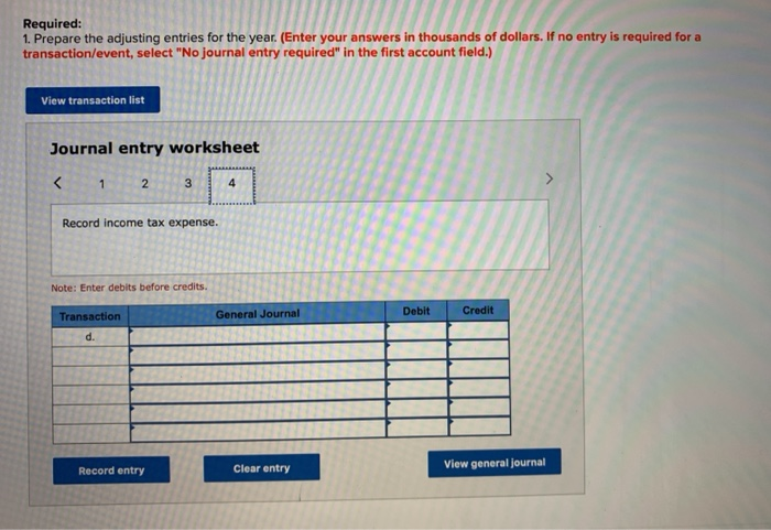 thousands of dollars. Other data not yet recorded at December 31 are