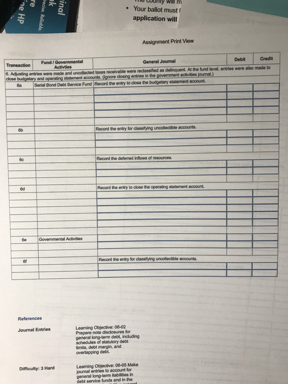 18e. Now prepare the closing entries: 20 Assignment Print View [The following