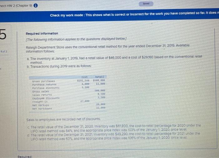2019 using the conventional retail method. (Amounts to be deducted should be