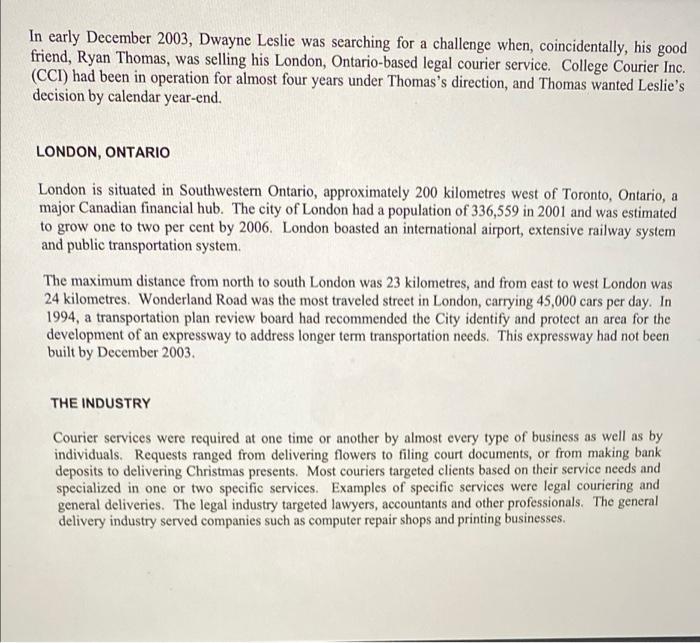  This is a case analysis and the following is required: -