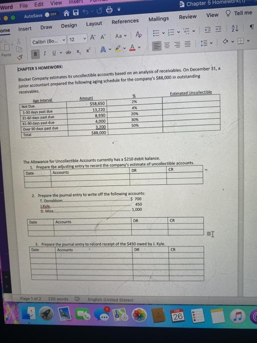  same photo View Insert Word File Edit Chapter 5 HomeworkU) Sue