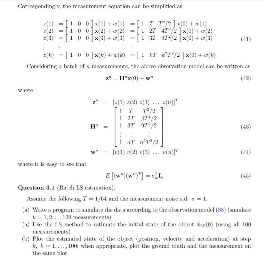 a moving object. The vector x(k), written as (k) x(k) (32) (k)